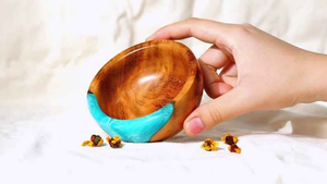 Cuenco de Resina Hecho a Mano con Resina y Madera, Decoración Ecológica para el Hogar de Humayun World Crafts - Product Image 5
