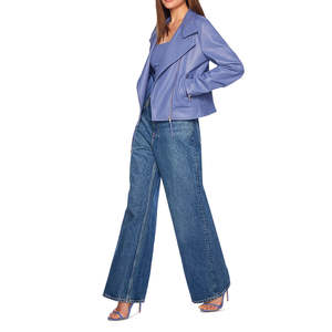 Veste d'hiver pour femme en cuir d'agneau véritable, imperméable et écologique, en vente chez le grossiste - Product Image 6