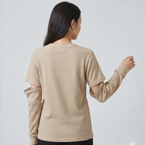 เสื้อยืดวาฟเฟิลแขนถอดได้ OEM สำหรับผู้ชาย คอกลม เสื้อยืดวาฟเฟิลฤดูร้อน เสื้อยืดวาฟเฟิลแขนถอดได้สำหรับผู้ชาย - Product Image 5