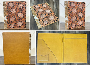 Nouvelle fabrication cuir personnalisé usiné à la main A4 présentation papier dossier d'affaires avec fente peau de vache classeur portefeuille dossiers - Product Image 3