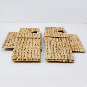 <b>Rectangular</b> Natural Rattan Storage <b>Baskets</b> With Handles Rustic Style Multi-Purpose Neatening Organizers 2-Piece Pack - Product Image 3