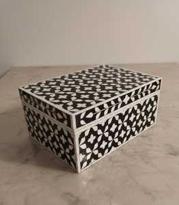 Handcrafted Natural Camel Bone Inlay Jewelry <b>Box</b> – <b>Floral</b> Decorative Storage - Product Image 5