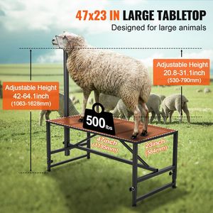 Altezza regolabile 47x23 pollici metallo mungitura del bestiame supporto di taglio per le pecore di capra 500 libbre peso di carico attrezzature per l'allevamento - Product Image 4