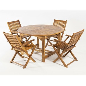 Mesa de comedor de jardín para exteriores, estilo bistro, de madera de teca estadounidense, fabricada en Indonesia, muebles de madera maciza. - Product Image 1