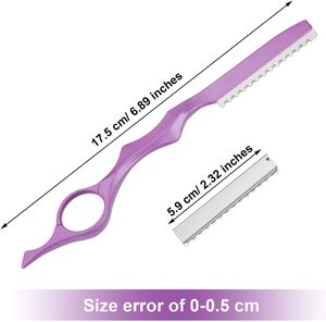 Hair <b>Cutter</b> Metal Single <b>Edge</b> Blade Straight Carbon Steel Safety Razor with Rubber Handle Right-Handed for Hair Thinning - Product Image 6