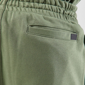 Men's Olive Green Sweatpants Elastic Waist <b>Drawstring</b> Embroidered Logo Casual Joggers Midweight Cotton Autumn Wear - Product Image 4