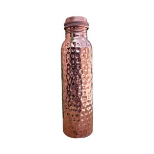 Handcrafted 1000ml Pure Copper <b>Metal</b> <b>Water</b> <b>Bottle</b> Eco-Friendly Hammered Design With Unique Patterns Ayurveda Health Benefits - Product Image 1