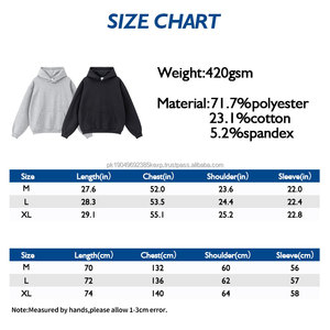 เสื้อมีฮู้ด/เสื้อมีฮู้ดสำหรับผู้ชายผ้าฟลีซ420GSM โอเวอร์ไซส์แบบสวมหัวสะพายไหล่ลายพื้นทนทานจัดส่งแบบกำหนดเอง - Product Image 3