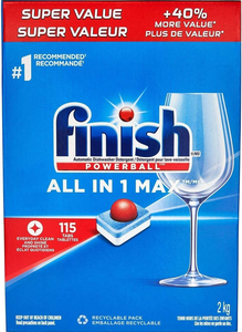 Finish - Tout-en-1 MAX - Détergent pour lave-vaisselle - Powerball - Tablettes lave-vaisselle - Nettoyage puissant - Tablettes pour vaisselle - Parfum frais - 115 unités - Product Image 6