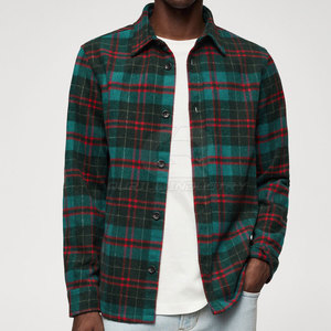 Camisa de Franela para Hombre de Primera Calidad, Ecológica, Transpirable, de Secado Rápido, Tejido de Hilo Teñido Suave, Diseño Clásico a Cuadros, Cierre de Botones - Product Image 2