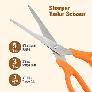Tijeras de Sastre Profesionales de Acero Inoxidable, Resistentes y Afiladas, para Coser, Cortar, Confeccionar Ropa y Trabajos de Manualidades - Product Image 3