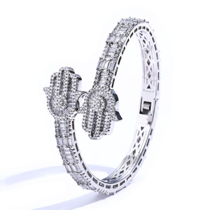 Mens Moissanite Diamond <b>Cuff</b> <b>Bracelet</b> 925 <b>Silver</b> Certified Diamond Baguette Tennis <b>Bracelet</b> Lightweight Luxury Jewelry Gift - Product Image 5