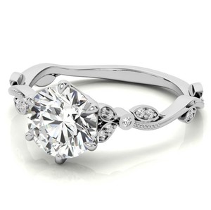 Anillo Curvo de Moissanita, Plata de Ley 925, Chapado en Oro Blanco, Anillo de Boda Apilable, Anillo de Lujo Certificado con Engaste de Garras, Aniversario - Product Image 3
