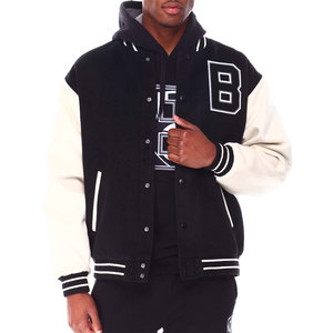 Veste universitaire décontractée à prix abordable, style universitaire, broderie de logo personnalisée, veste bomber de baseball grande taille pour l'hiver - Product Image 4