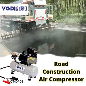 Bomba de compresor de aire portátil de alta eficiencia, tanque de 8 litros, 24V, resistente al agua, Ciclo de servicio largo, CC, sin aceite, móvil Industrial - Product Image 4