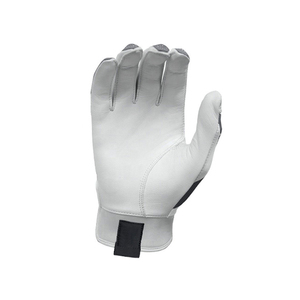 White Leather Batting Gloves Padded <b>Hook</b> And Loop Closure Unisex Adult Training Woven Design - Product Image 3