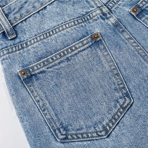 Pantalones Cortos de Mezclilla para Mujer con Cinturón de Lazo, Jeans de Cintura Alta para Chicas, Ropa Casual, Moda Urbana, Atuendo Moderno y Elegante - Product Image 5