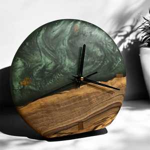 Latest Collection Handcrafted <b>White</b> Epoxy Resin Wooden table <b>Clock</b> Customized Interior Decorative Home Decorative <b>Clock</b> - Product Image 6