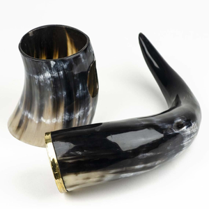 Mug à boire viking en corne de buffle fait main avec poignée, tasse à bière en corne naturelle pour bar à domicile et cadeau - Product Image 5