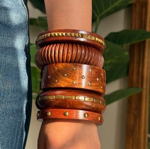 Women's Bohemia Style Agate <b>Beaded</b> <b>Bracelet</b> Gold Plated Red and Cream Color Fashion Bangle Jewelry At Best Price - Product Image 5