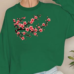 เสื้อสเวตเชิ้ตผู้หญิงลายดอกซากุระภูเขาตะวันออกเอเชีย - Product Image 3