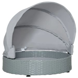 Cuccia per Cani Grigia con Tettoia Pieghevole, Divano Rialzato per Animali Domestici, Rivestimento Rimovibile e Lavabile per Uso Interno - Product Image 2