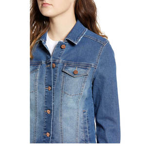 Women's <b>Cropped</b> Blue <b>Denim</b> <b>Jacket</b> Casual Button Up Vintage Streetwear Jean Coat Custom Fashion Outerwear - Product Image 4
