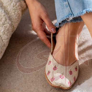 Chaussures pour femmes en jute imprimé antidérapant de haute qualité, avec semelle extérieure en cuir, design personnalisé, meilleur matériau - Product Image 5