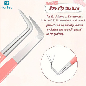 Pointed Stainless Steel Eyelash Tweezers with Best Grip, High Precision Volume Lash <b>Tools</b> for Professional Lash Technicians - Product Image 5