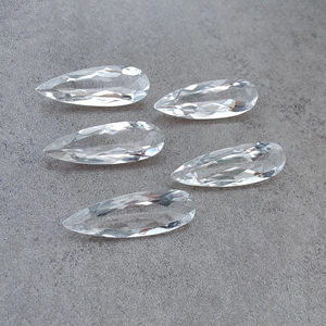 Quartz naturel à facettes en forme de poire, pierres précieuses calibrées en vrac, vente en gros, toutes tailles disponibles - Product Image 3