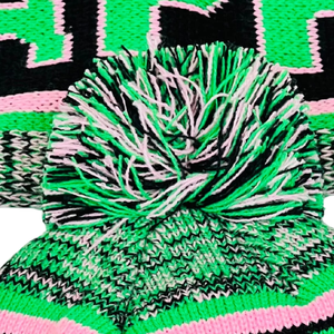 Gorro Negro AKA con Pompón Verde y Letra Bordada, Gorro de Invierno Tejido, Cálido, Informal y Elegante para Hombres y Mujeres - Product Image 5