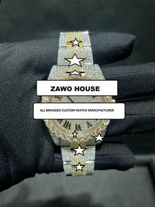 Reloj ZAWO Unisex de Acero Inoxidable, Analógico, con Incrustaciones de Moissanita, Estilo Hip Hop, Deportivo, de Negocios, con Movimiento Mecánico Antiguo - Product Image 4