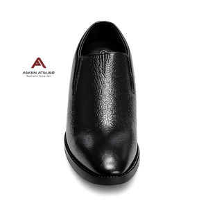 Asken Atelier Men's Hidden Heel Slip-On Loafers Genuine Leather Formal Business <b>Shoes</b> Breathable Toe Design Cushioned Anti-Slip - Product Image 4