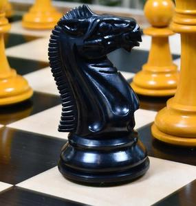 Pièces d'échecs soviétiques vintage de 1940 en ébène et bois de buis vieilli, roi de 4 pouces, au meilleur prix - Product Image 5