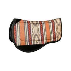Tapis de selle de cheval haut de gamme avec motif tribal en tissu de coton orange et beige, équipement d'équitation - Product Image 1