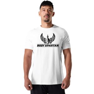เสื้อยืดกีฬาสีขาวสำหรับผู้ชาย ผ้าฝ้ายพรีเมียม คอกลม ลำลอง สำหรับออกกำลังกาย ฟิตเนส ชุดกีฬา ใส่ได้ทุกวัน - Product Image 1