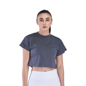 Best Quality 100% Cotton Slim Fit Women's <b>Crop</b> <b>Top</b> Cropped T-shirts Printed Designs Summer Outdoor Embroidery Logo Spring/Summer - Product Image 1