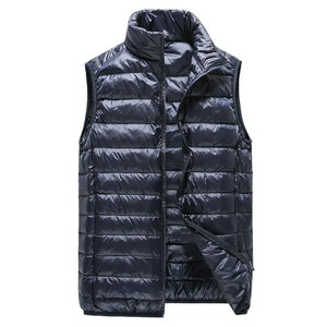 Winter Fashion Boutique Thin Lightweight White 100% Polyester Waterproof Reversible Hip Hop Mens O-Neck Jacket <b>Vest</b> - Product Image 2