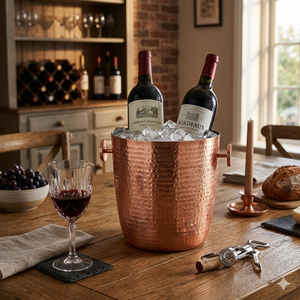 Cubo enfriador de vino de cobre martillado artesanal - Cubo de hielo y maceta decorativa de metal de alta calidad para decoración del hogar, hoteles y bodas - Product Image 3
