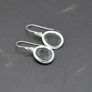 Classy and Trendy 925 Sterling Silver Bezel Setting Moss Agate Green Gemstone Fine <b>Earring</b> For Women and Girls Daily Wear - Product Image 5