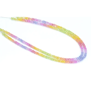 Cuentas redondas lisas de piedra lunar arcoíris natural brillante, cuentas redondas lisas de piedra lunar arcoíris multicolor de 5-7 mm, joyería artesanal - Product Image 4