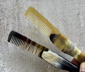 Peigne à cheveux pliable artisanal en corne de buffle, portable, léger, en bois naturel - Product Image 2