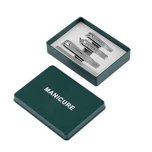 Nouvel ensemble de coupe-ongles professionnels en acier inoxydable/carton, 3 pièces, avec logo personnalisé OEM, marque privée, pour soins des ongles, ANAAIF - Product Image 1