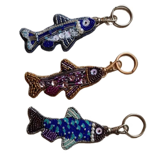Handcrafted Ethnic Beaded Charm Keychain Unique Traditional Indian Woven Handicraft Made Skilled Artisans Beaded Gift Keychain - Product Image 2