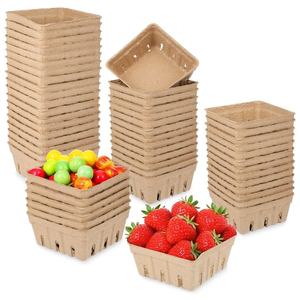 Panier d'emballage en pulpe moulée durable, respirant et écologique – Contenant ultime pour fruits – Barquettes à fruits moulées de qualité professionnelle - Product Image 1