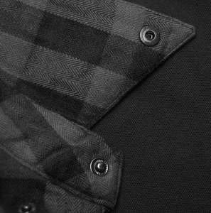 Camisa de Franela a Cuadros de Manga Larga para Hombre, Corte Regular, Cuello Alto Informal, Diseño con Patrón Tejido - Product Image 2
