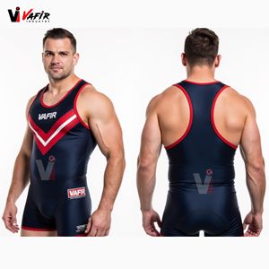Venta al por mayor de fábrica: Singlet de lucha libre y levantamiento de pesas personalizado para gimnasio, diseño a medida, Vafir - Product Image 1
