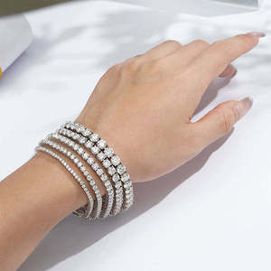 Hot Selling Afar Jewels 925 Sterling 2mm 3mm 4mm 5mm Moissanite Tennis Bracelet Hip Hop Moissanite Bracelet <b>Men</b> Women - Product Image 2