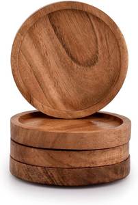 Durable Handmade Classic Wooden Round <b>Drink</b> Coaster for Kitchen Use - Product Image 4