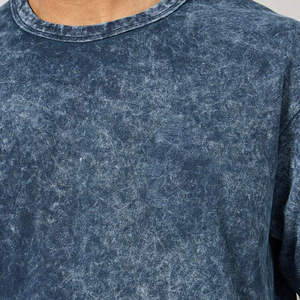 Cheap Price Acid Wash Knitted T <b>Shirt</b> High Street Hip Hop Custom Logo <b>Silk</b> Screen Printed Oversized Washed for <b>Men</b> 2026 - Product Image 5